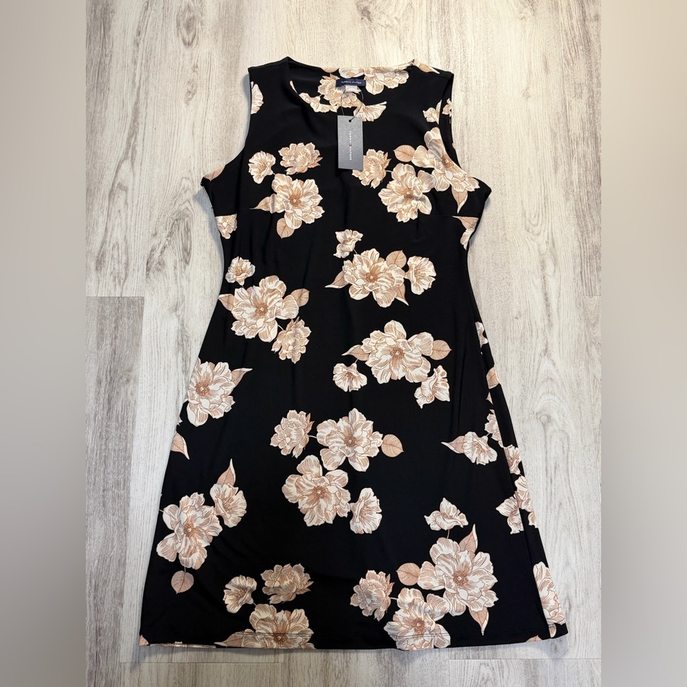 Tommy Hilfiger Black and Cream Floral Mini Dress